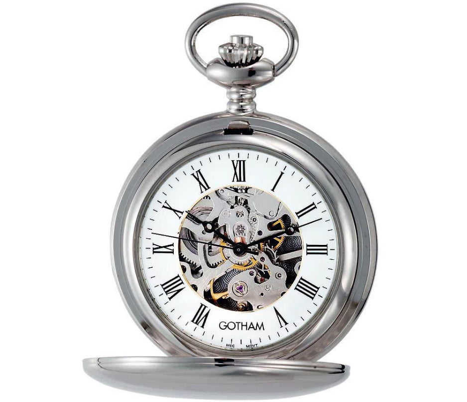 Gotham Men's Silver-Tone 17 Pocket Watch GWC14050S