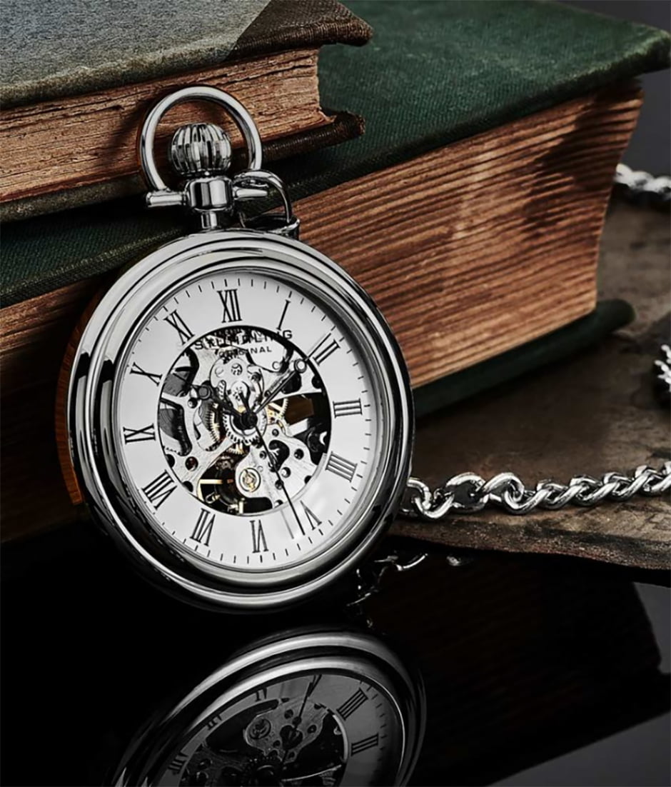 Stührling Vintage 6053 Hand-wind 47mm Skeleton Pocket Watch