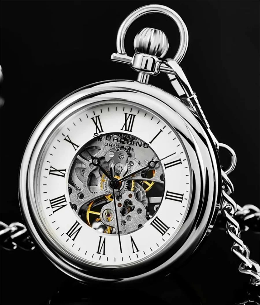Stührling Vintage 6053 Hand-wind 47mm Skeleton Pocket Watch