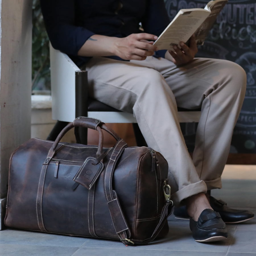 Rustic Town Sasha Carry on Leather Duffle Bag