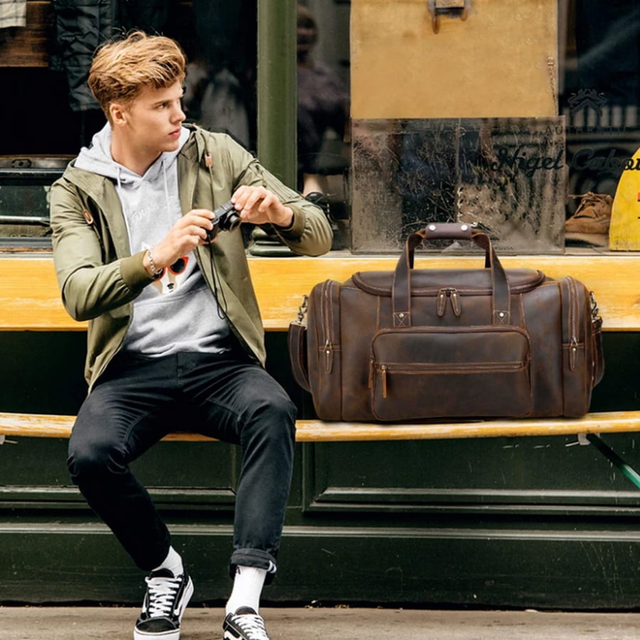 Polare 23 Full Grain Cowhide Leather Gym Weekender Bag