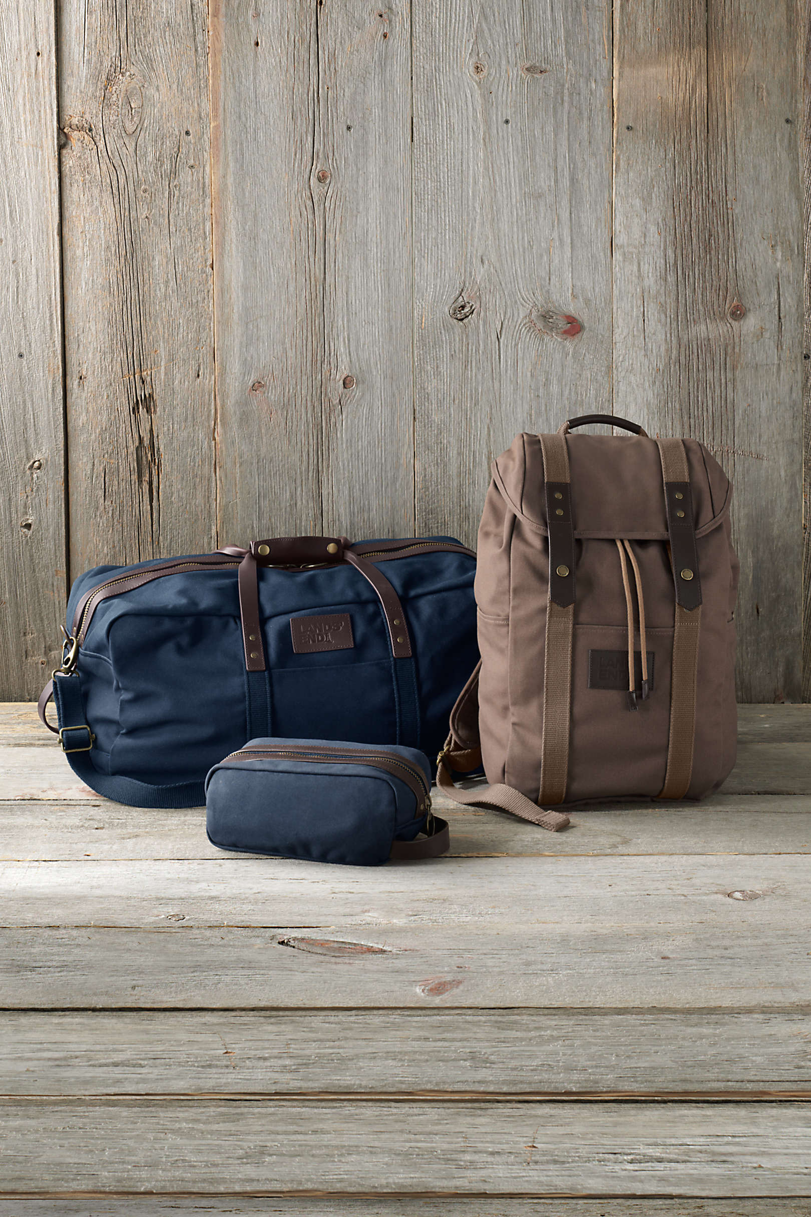 Land's End Waxed Canvas Travel Duffle Bag
